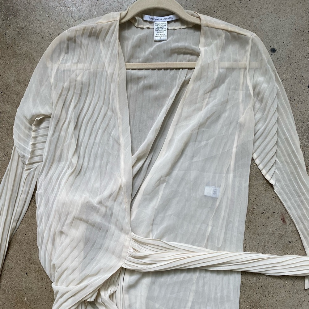 DVF sheer pleated top